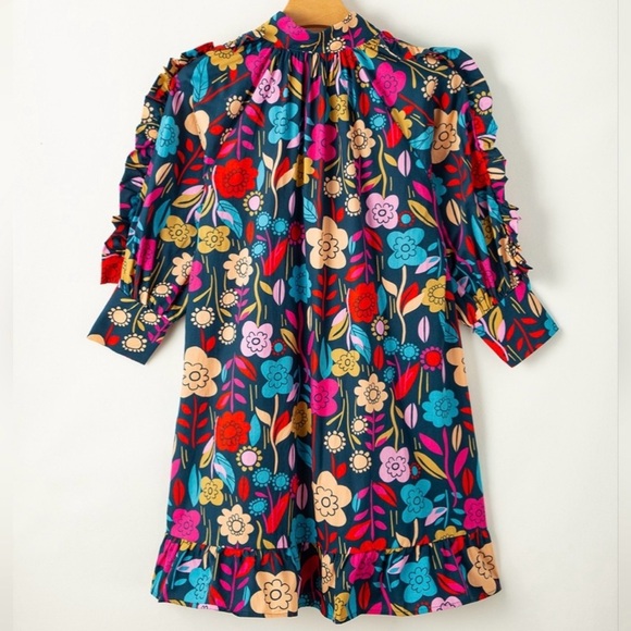 Floral Multicolor Boho Dress - Picture 2 of 6